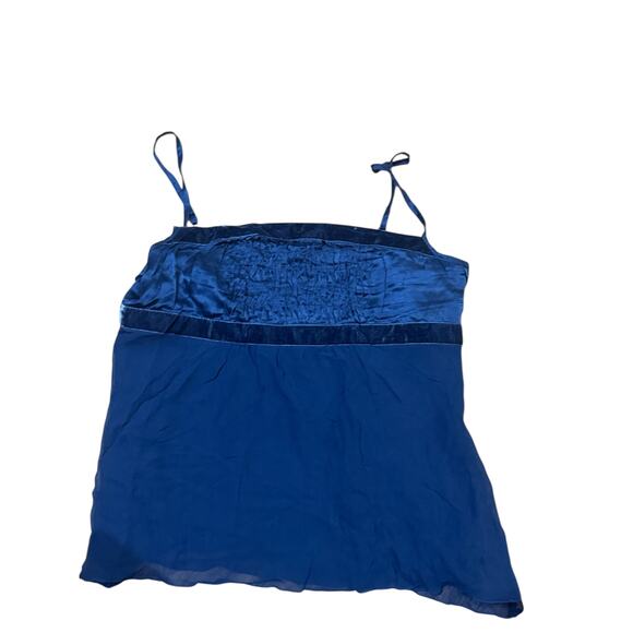 Y2K bebe Women’s Blue Satin Silk Milkmaid Fairy Top M - Picture 2 of 6